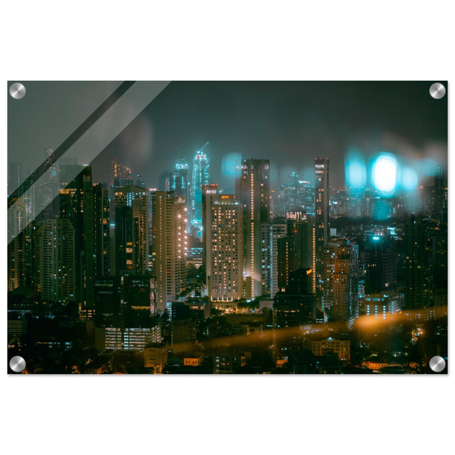 Acrylic Print of Bangkok skyline at night