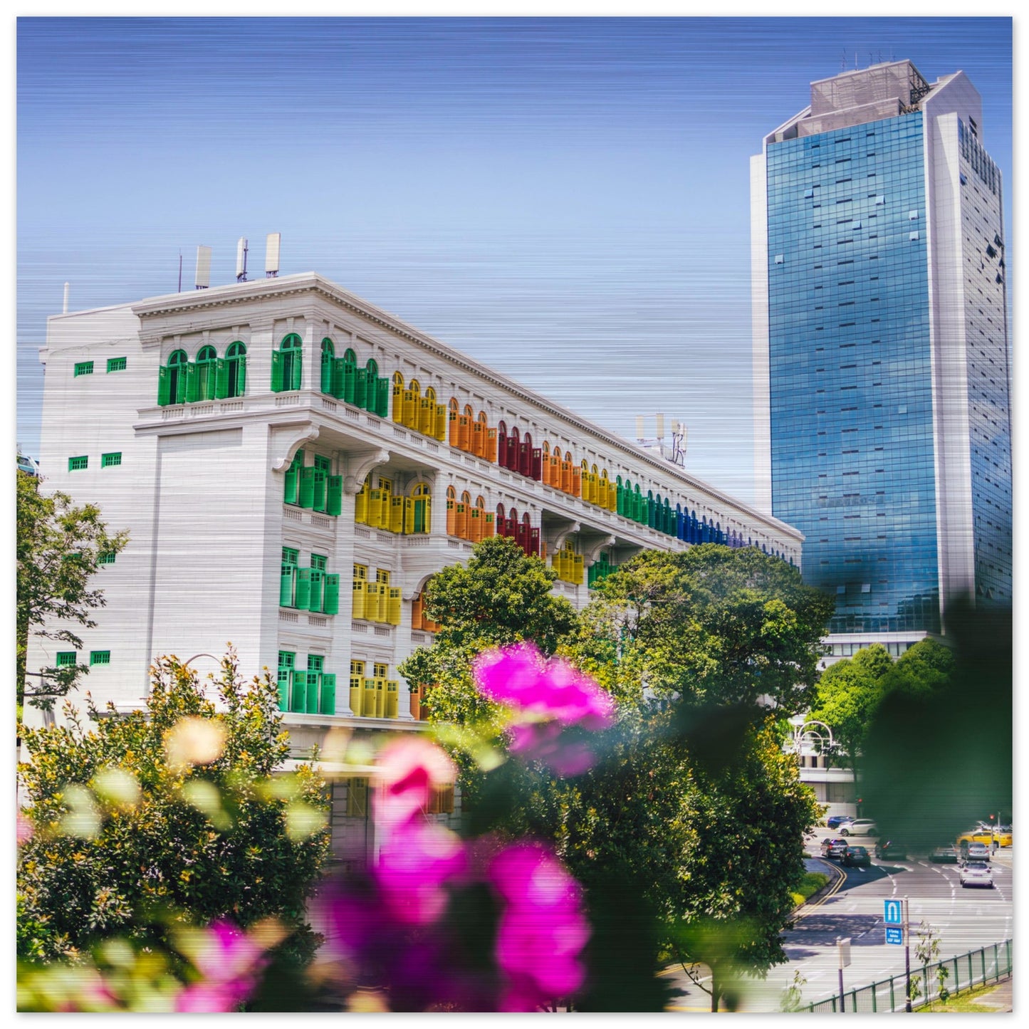 Aluminum Print of the police station in Singapore