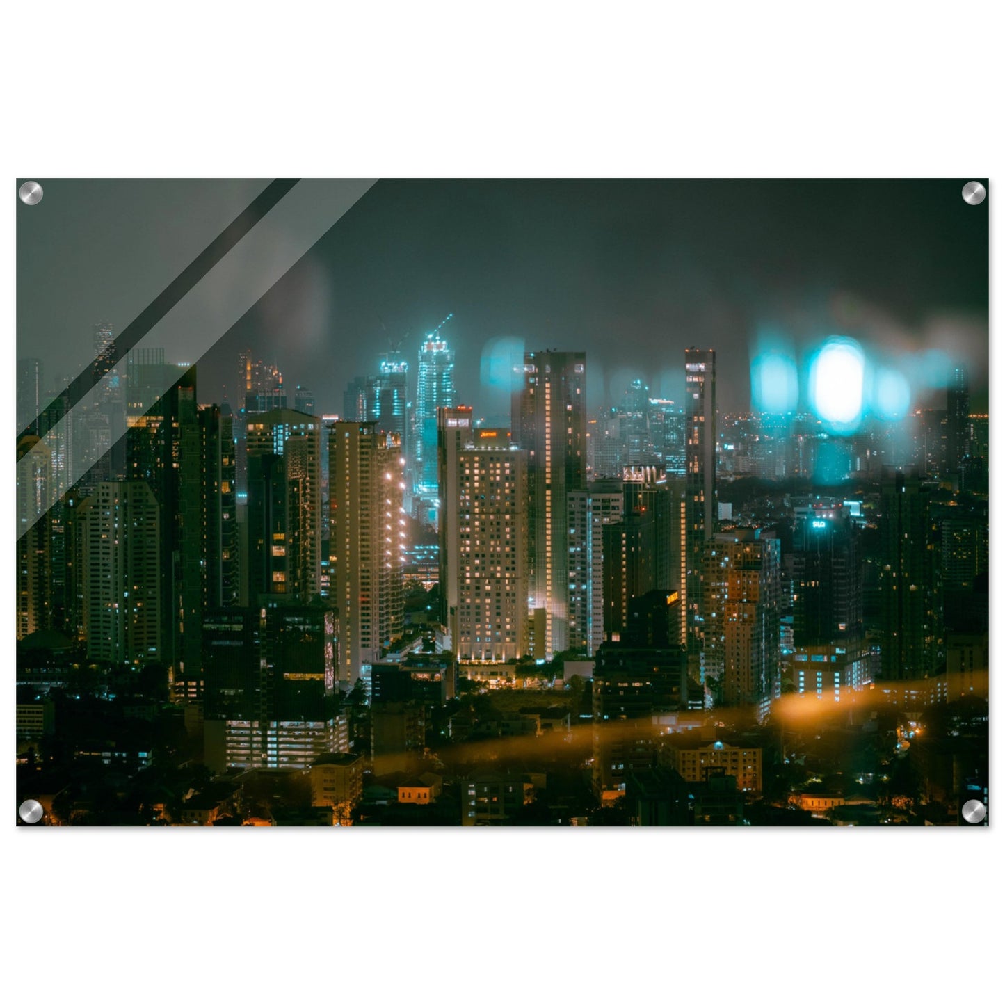 Acrylic Print of Bangkok skyline at night