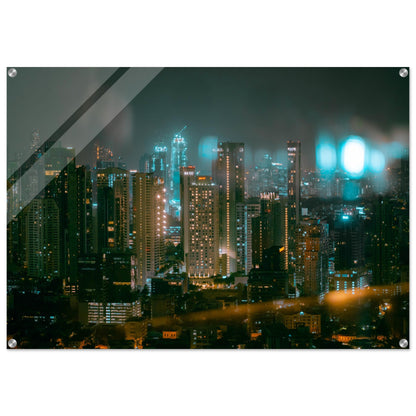 Acrylic Print of Bangkok skyline at night