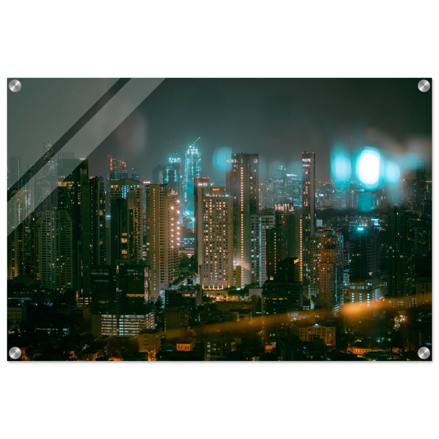 Acrylic Print of Bangkok skyline at night
