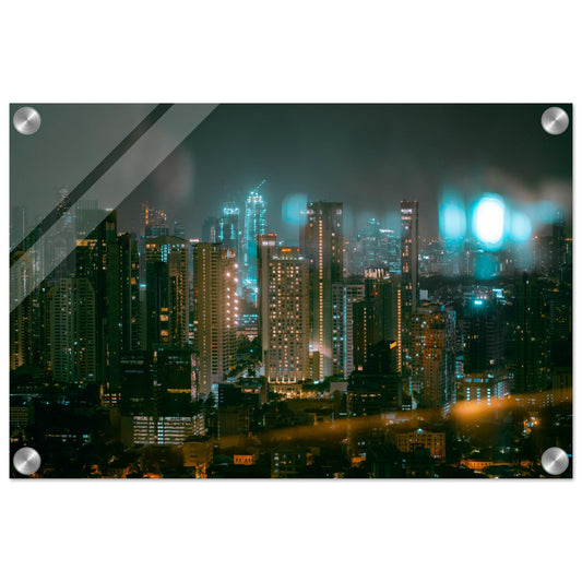 Acrylic Print of Bangkok skyline at night